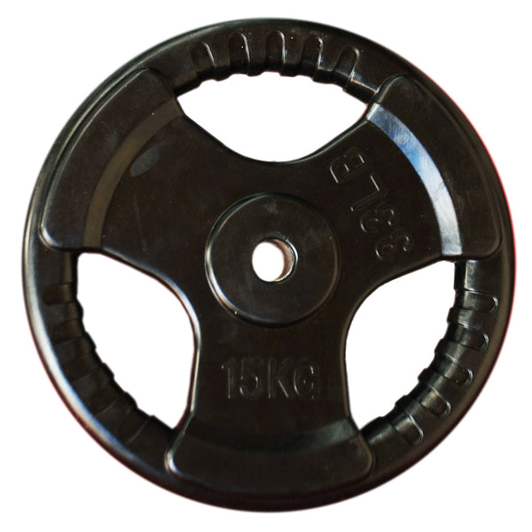 15kg Standard Size Rubber Coated Weight Plate - iworkout.com.au