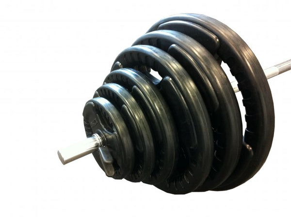 50kg Standard Rubber Coated Barbell Weights Set - iworkout.com.au