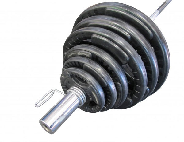 145kg Olympic Rubber Coated Barbell Weights Set - iworkout.com.au