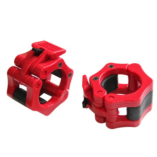 Lock Jaw Olympic Collar for Olympic Barbell - RED - iworkout.com.au