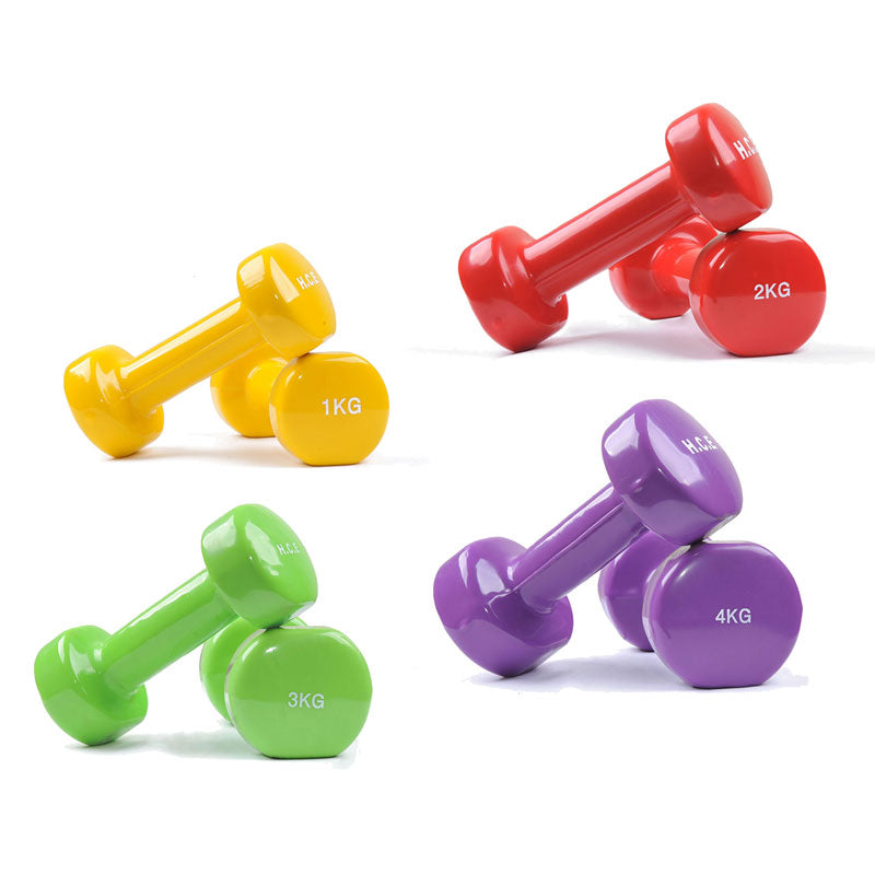 Pair of 1kg-4kg Vinyl Coated Dumbbell - iworkout.com.au