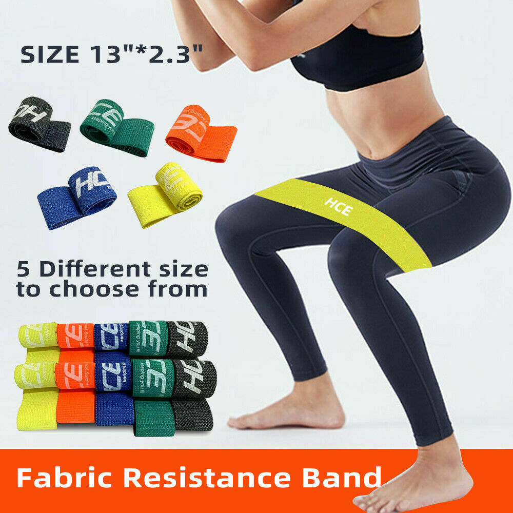 Strength Booty Fabric Resistance Bands for Legs Butt Workout Hip Band & Bag Pack include 5 bands