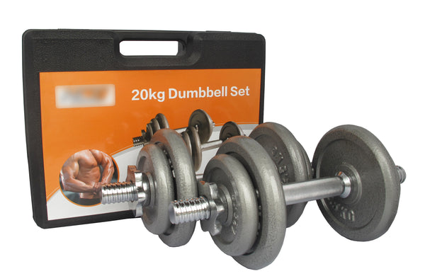 20kg Adjustable Dumbbell Set With Case - iworkout.com.au