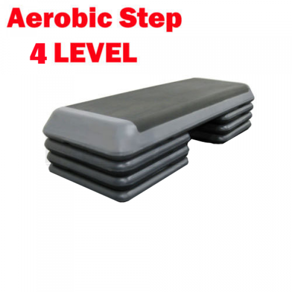Black Aerobic Exercise Step with 3 Pairs Block 4 Level Bench - iworkout.com.au