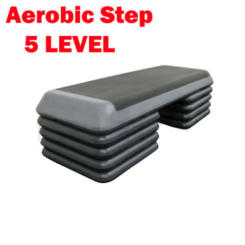 Black Aerobic Exercise Step with 4 Pairs Block 5 Level Bench - iworkout.com.au