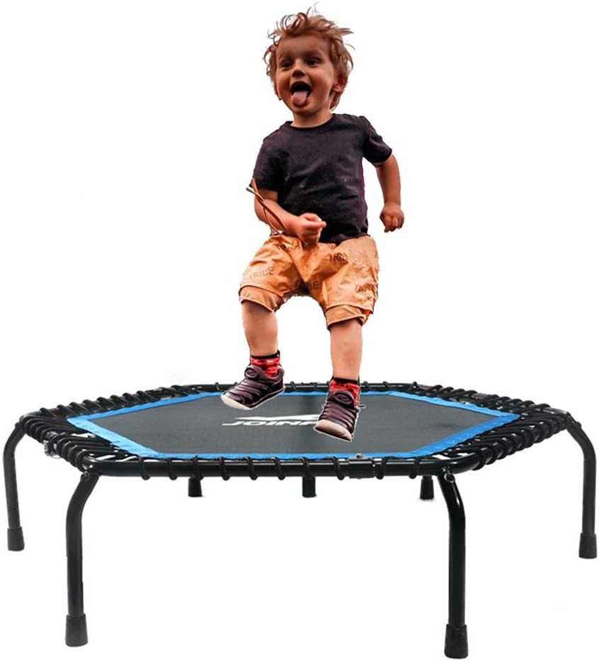 Foldable Mini Trampoline,Fitness Rebounder with Adjustable Foam Handle,Exercise Trampoline for Adults Indoor/Outdoor