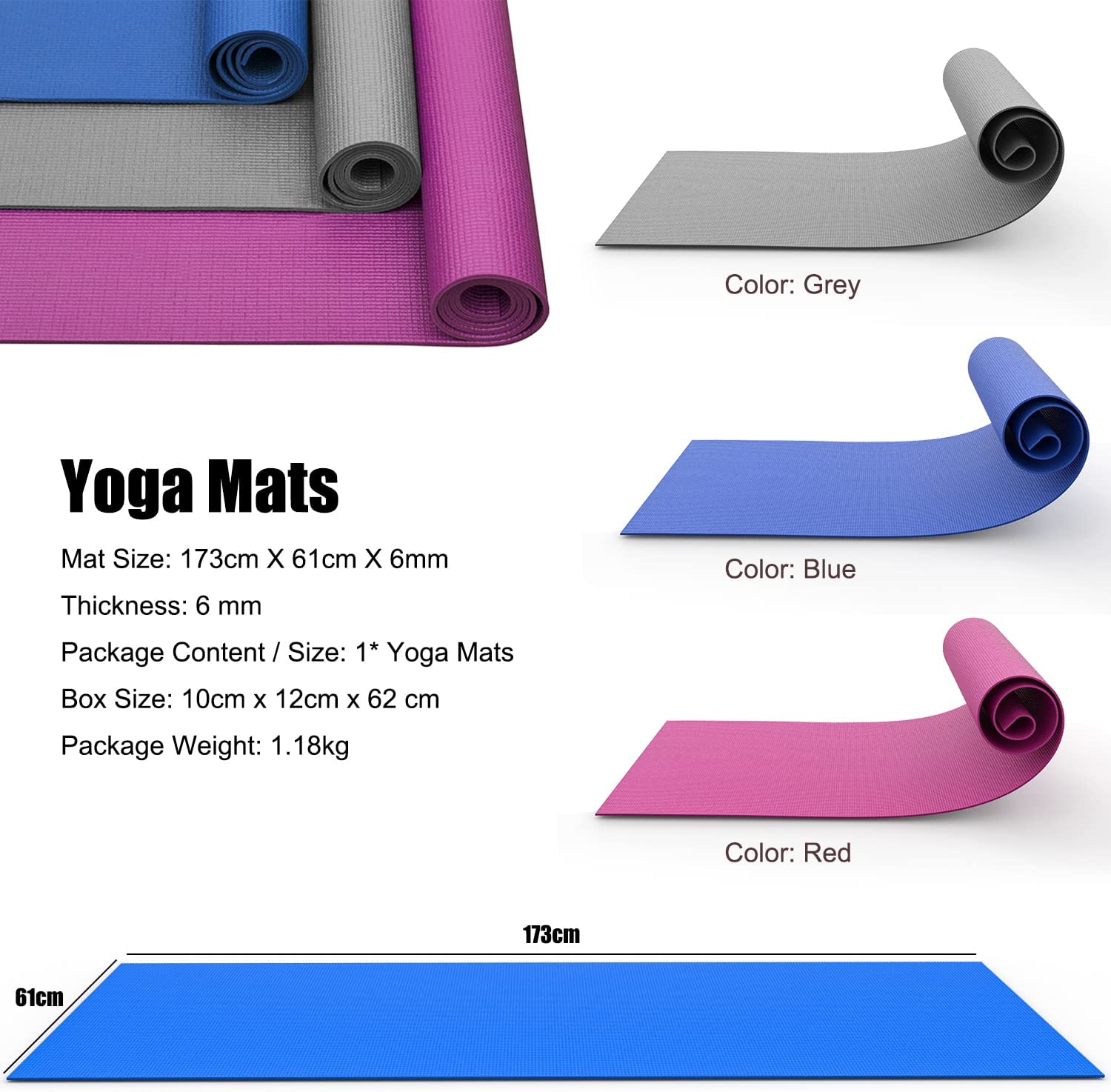 Yoga Mats Blue 6mm