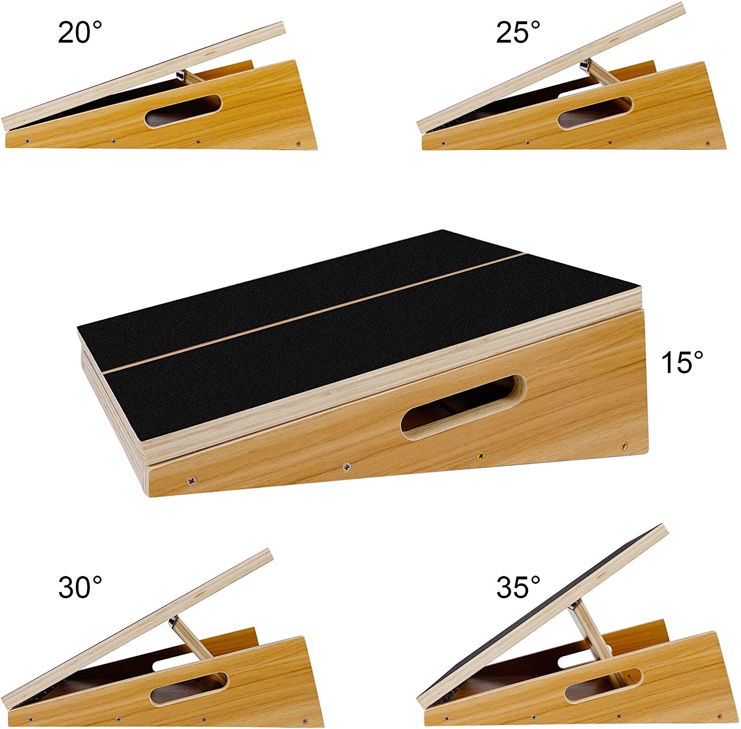 Wooden Slant Board, Adjustable Incline Board and Calf Stretcher, Stretch Board