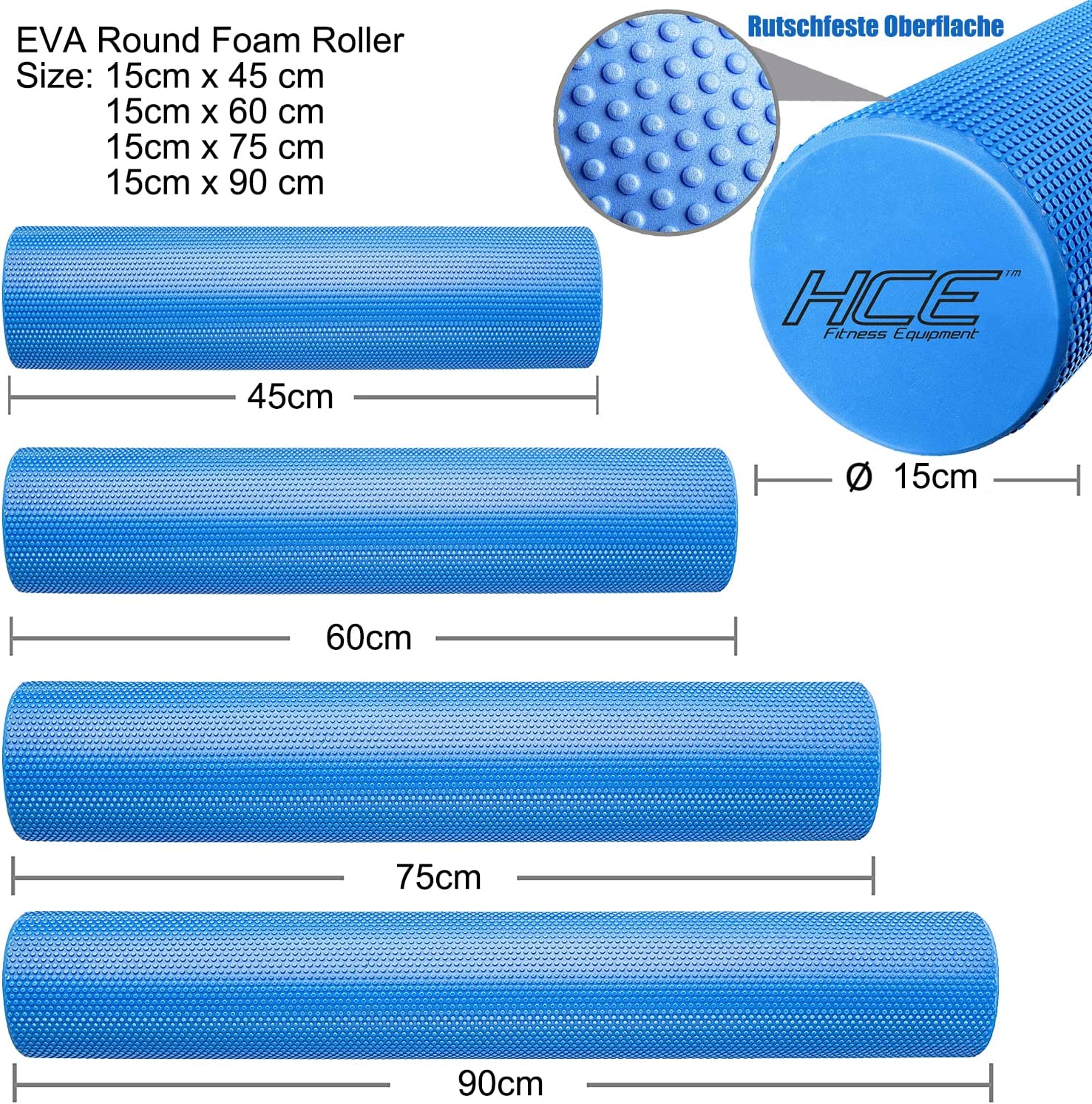 EVA Round Foam Roller 15cm x 60cm