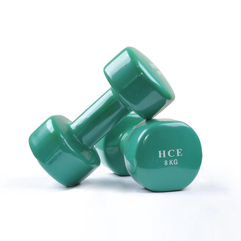 Pair of 8kg Vinyl Coated Dumbbell - iworkout.com.au