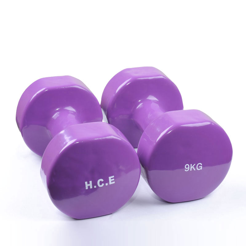 Pair of 9kg Vinyl Coated Dumbbell - iworkout.com.au