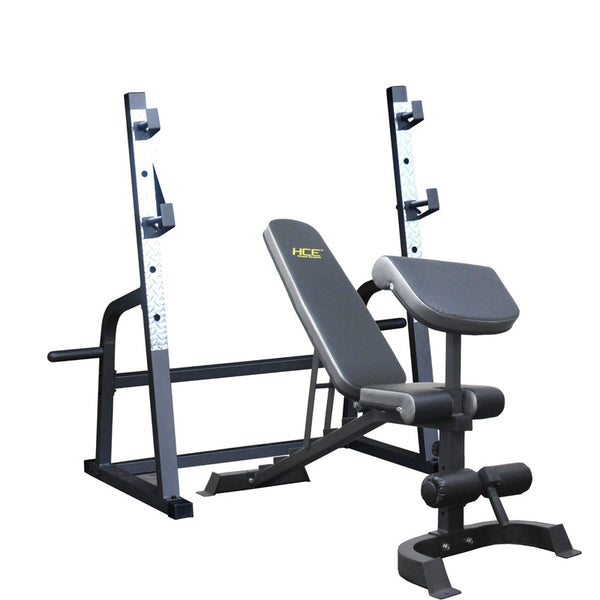 Deluxe Commercial FID Bench with Squat Rack - iworkout.com.au