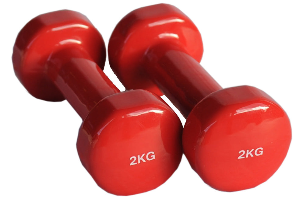 Pair of 2kg Vinyl Coated Dumbbell - iworkout.com.au