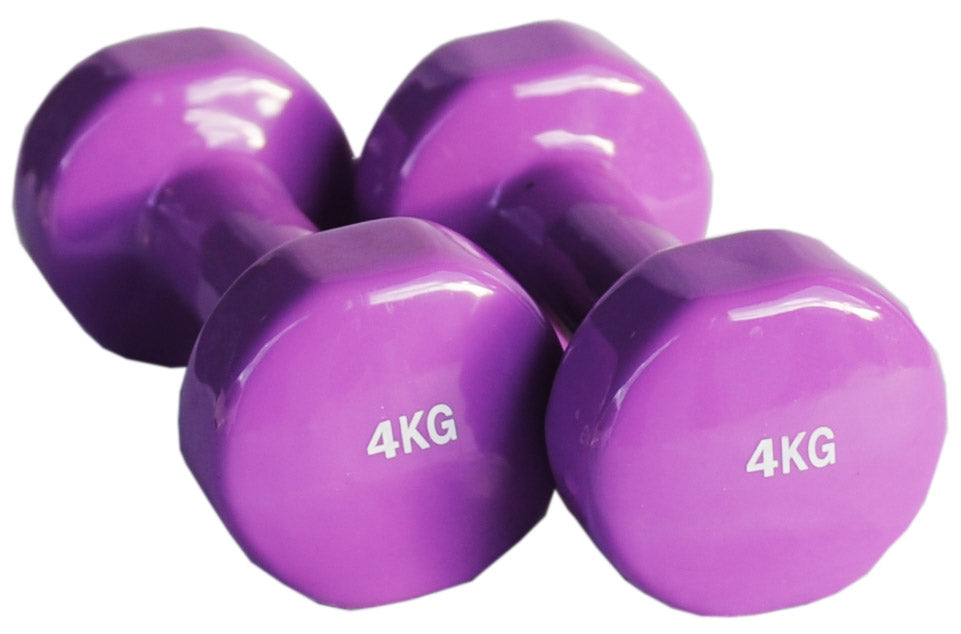 Pair of 4kg Vinyl Coated Dumbbell - iworkout.com.au