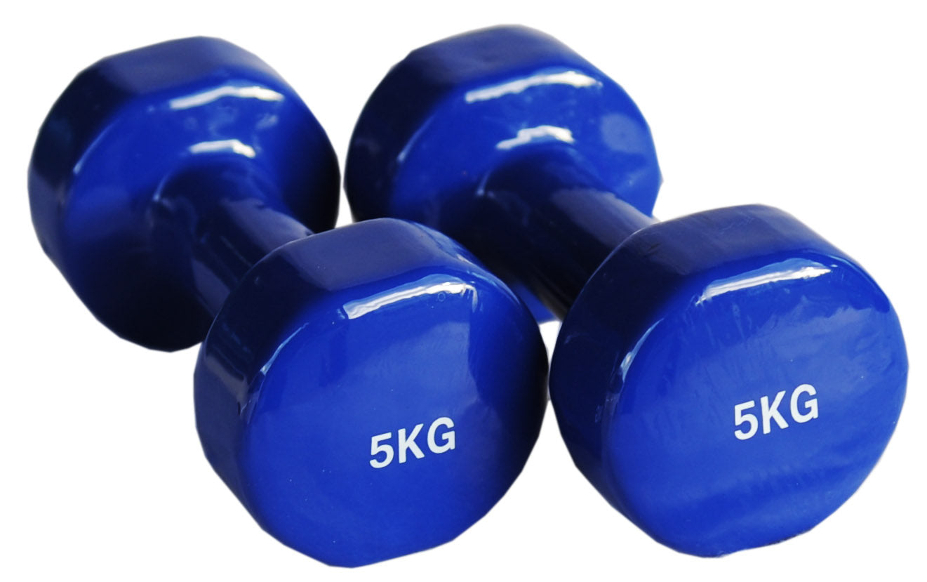 Pair of 5kg Vinyl Coated Dumbbell - iworkout.com.au