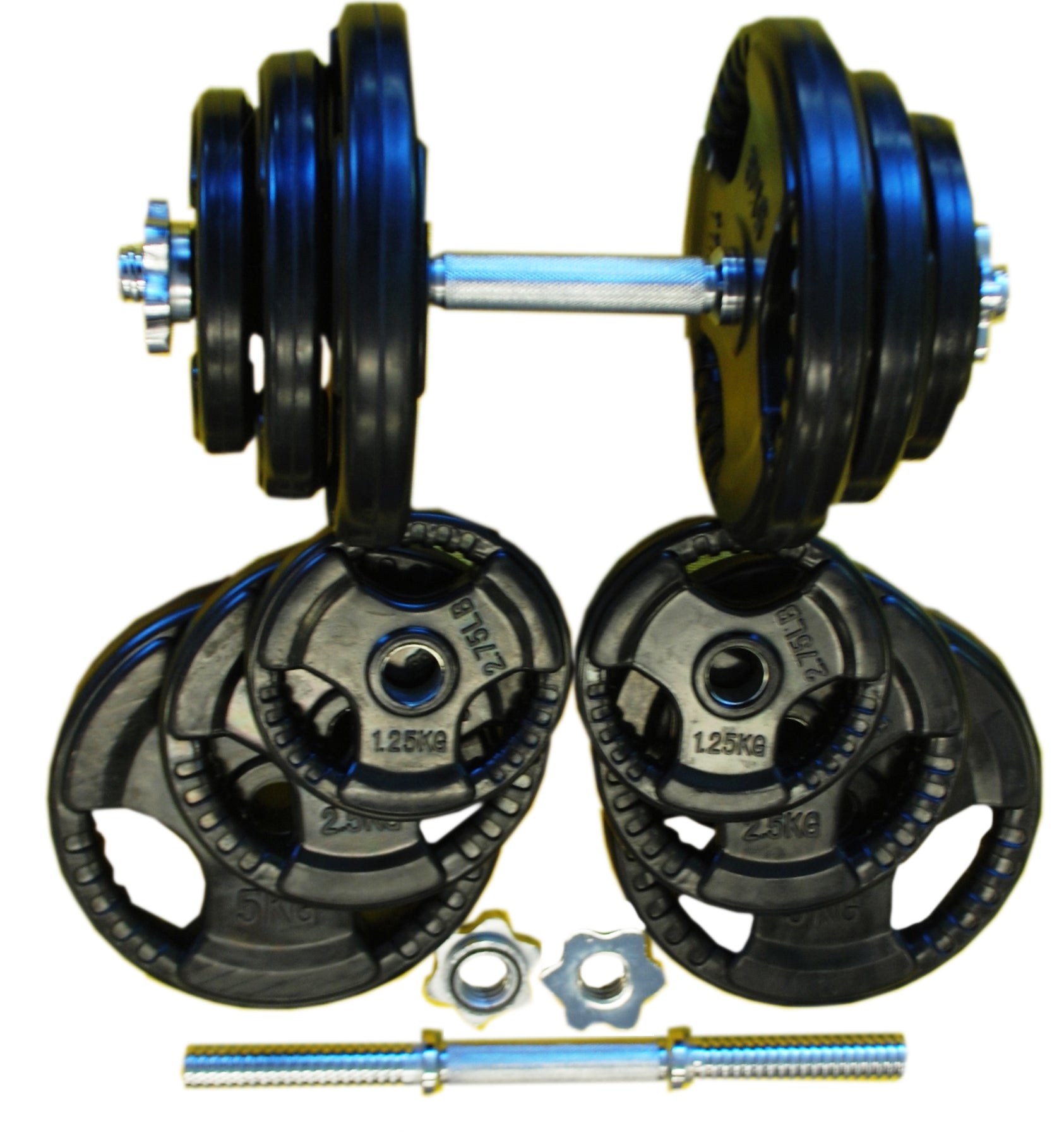 40kg Standard Rubber Dumbbell Set - iworkout.com.au