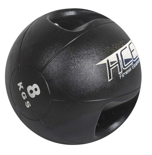 8Kg Double Grip Handles Medicine Ball - iworkout.com.au