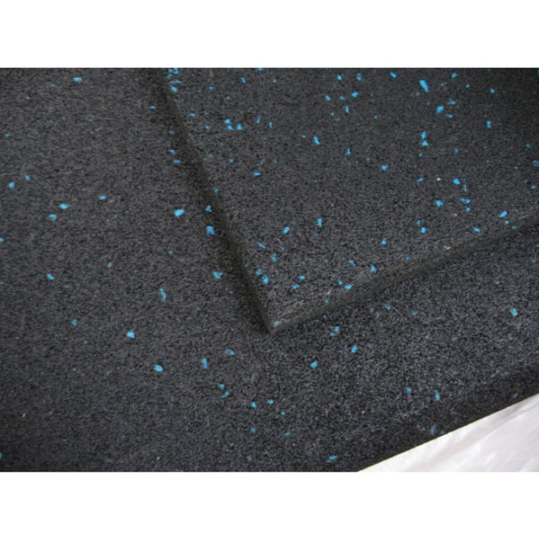 15 x 1Mx1M Rubber Flooring/Rubber Mat/Rubber Tiles Black with blue flakes - iworkout.com.au