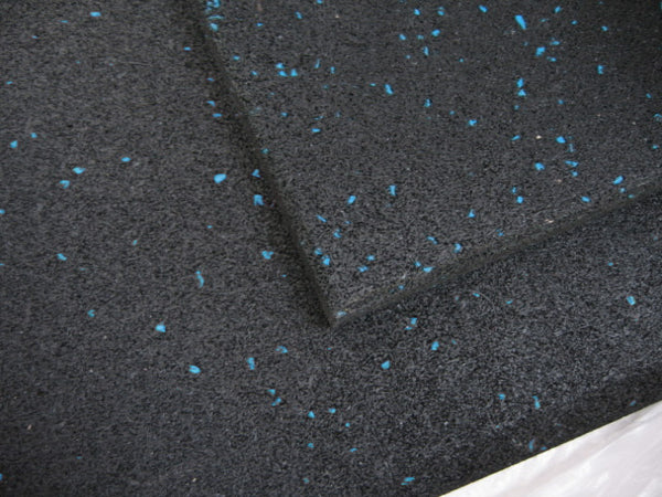 1M*1M Rubber flooring/Rubber Mat/Rubber Tiles Black with blue flakes - iworkout.com.au