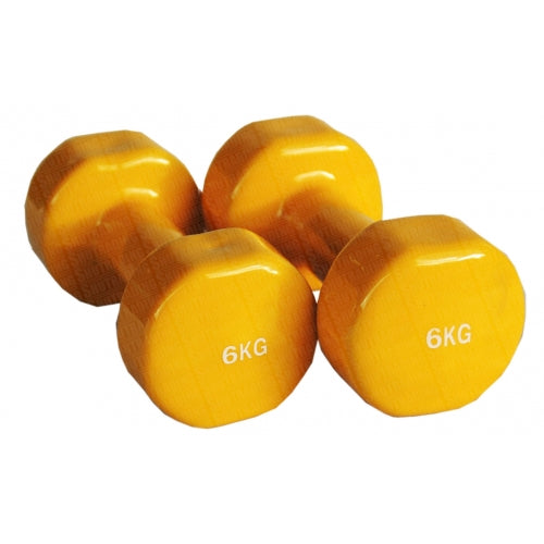 Pair of 6kg Vinyl Coated Dumbbell - iworkout.com.au