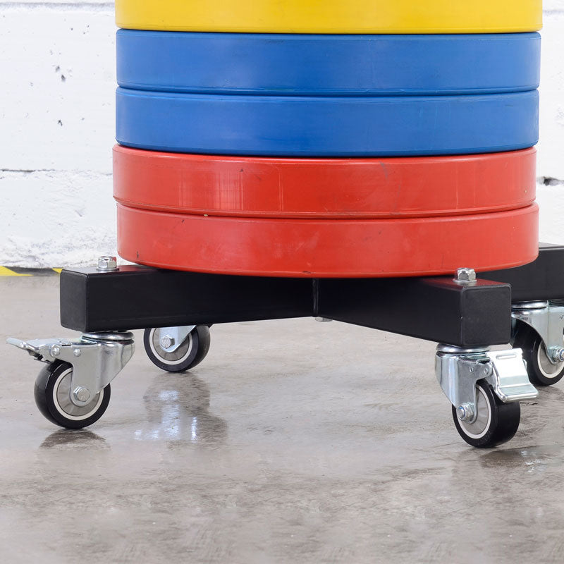 Vertical Olympic Bumper Plate Stacker with Wheels - iworkout.com.au