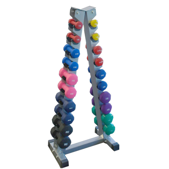 Vinyl Dumbbell 1kg-10kg With Rack Set 10Pair -Home Gym - iworkout.com.au